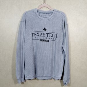 04515 FINAL PRICE Pressbox gray Texas Tech University L/S ribbed sweatshirt L
